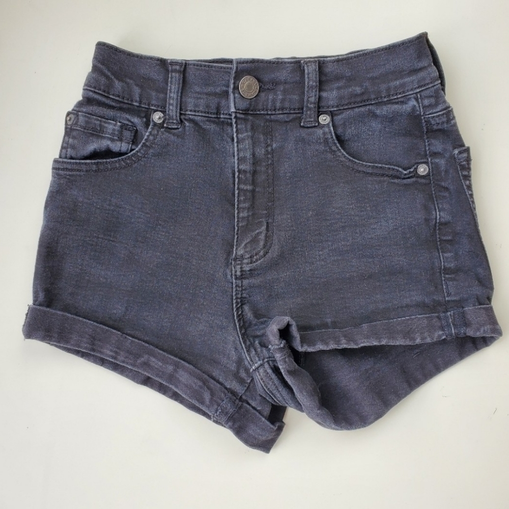 GARAGE black denim jean shorts